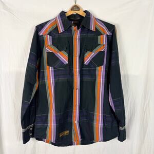 Kanvas by Katin Long Sleeve Western Style Surfing Shirt Mens Medium 2000s